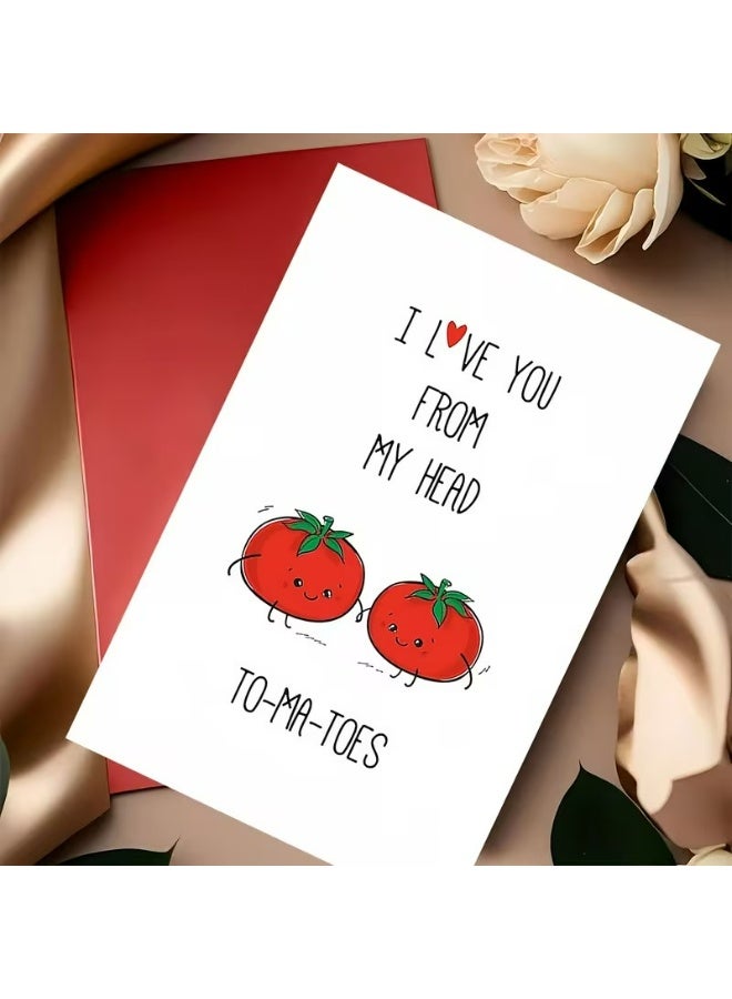 Kandid Cute Valentine's Card 1pc "Head to Toe" (Tomato) - Image 3